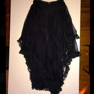 NWT Free People Layered Lace Skirt black flowy